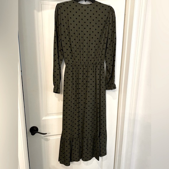 Zara long sleeve maxi dress with polka dots - Picture 3 of 6